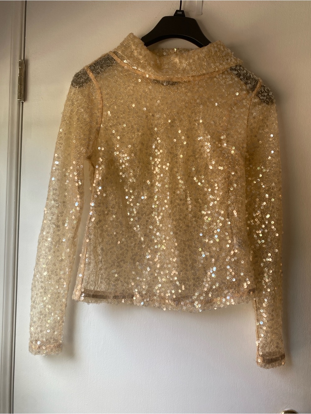 Sunday in Brooklyn Gold Sequin Long Sleeve Top